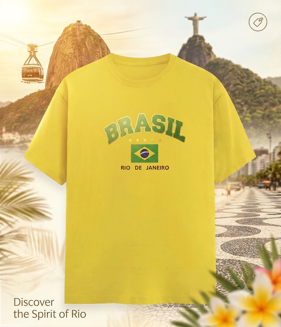 Brazil T-Shirt for Men | Premium Cotton Soccer Fan Tee
