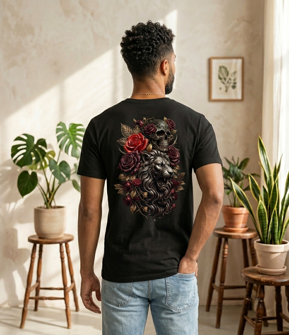 Lion T-Shirt for Men - Cool Graphic Print Tees